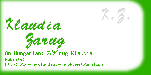 klaudia zarug business card